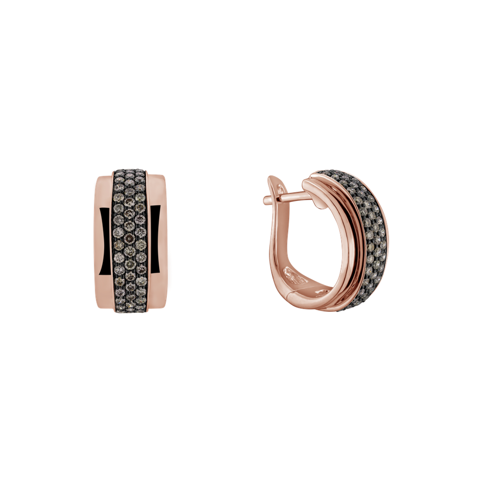 Earrings with brown diamonds Snowfire
