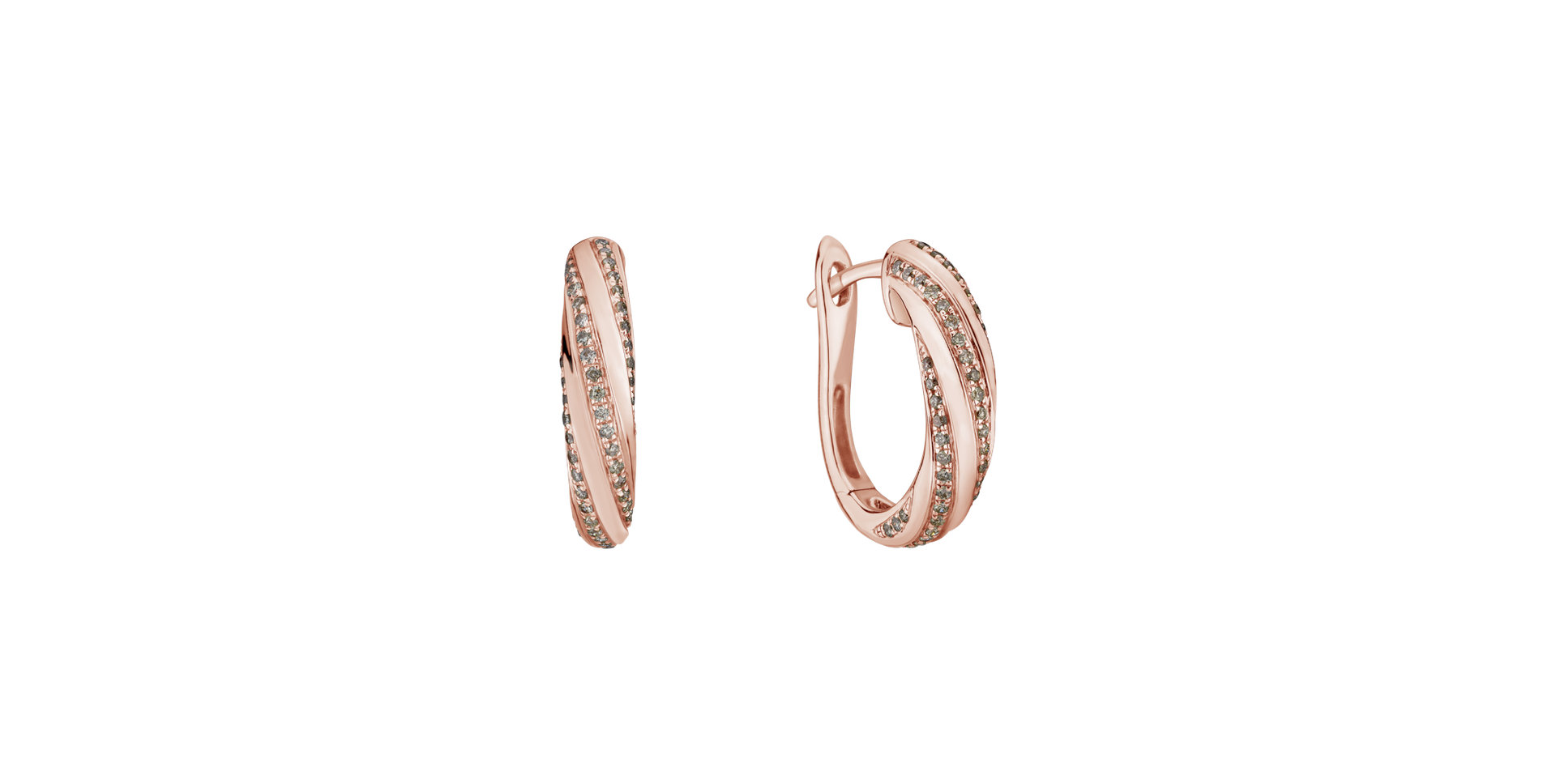 Earrings with brown diamonds Joyful Energy