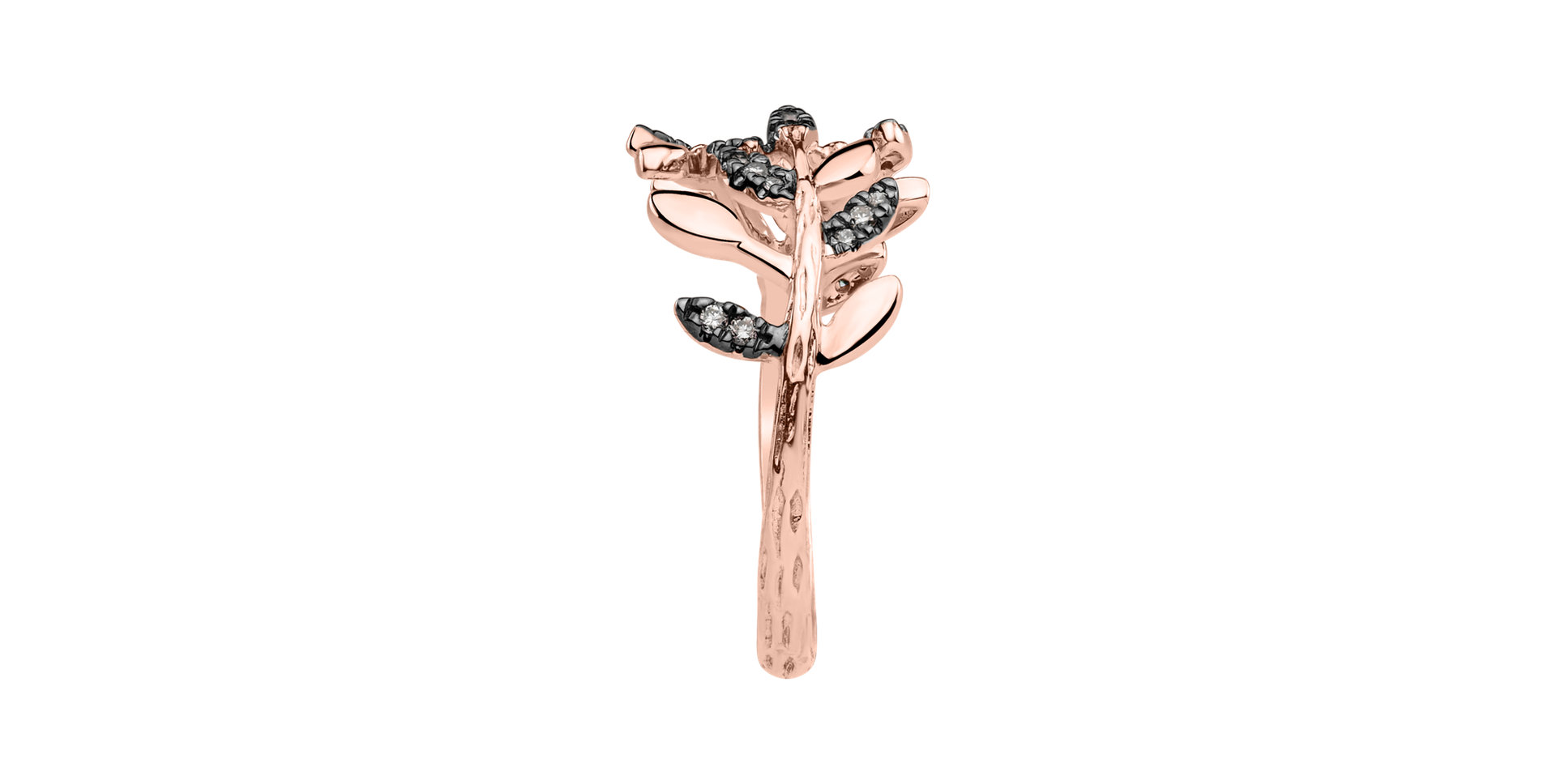 Ring with brown diamonds Heavenly Leaves