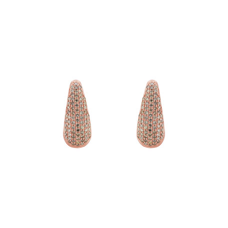 Earrings with brown diamonds Charming Gem