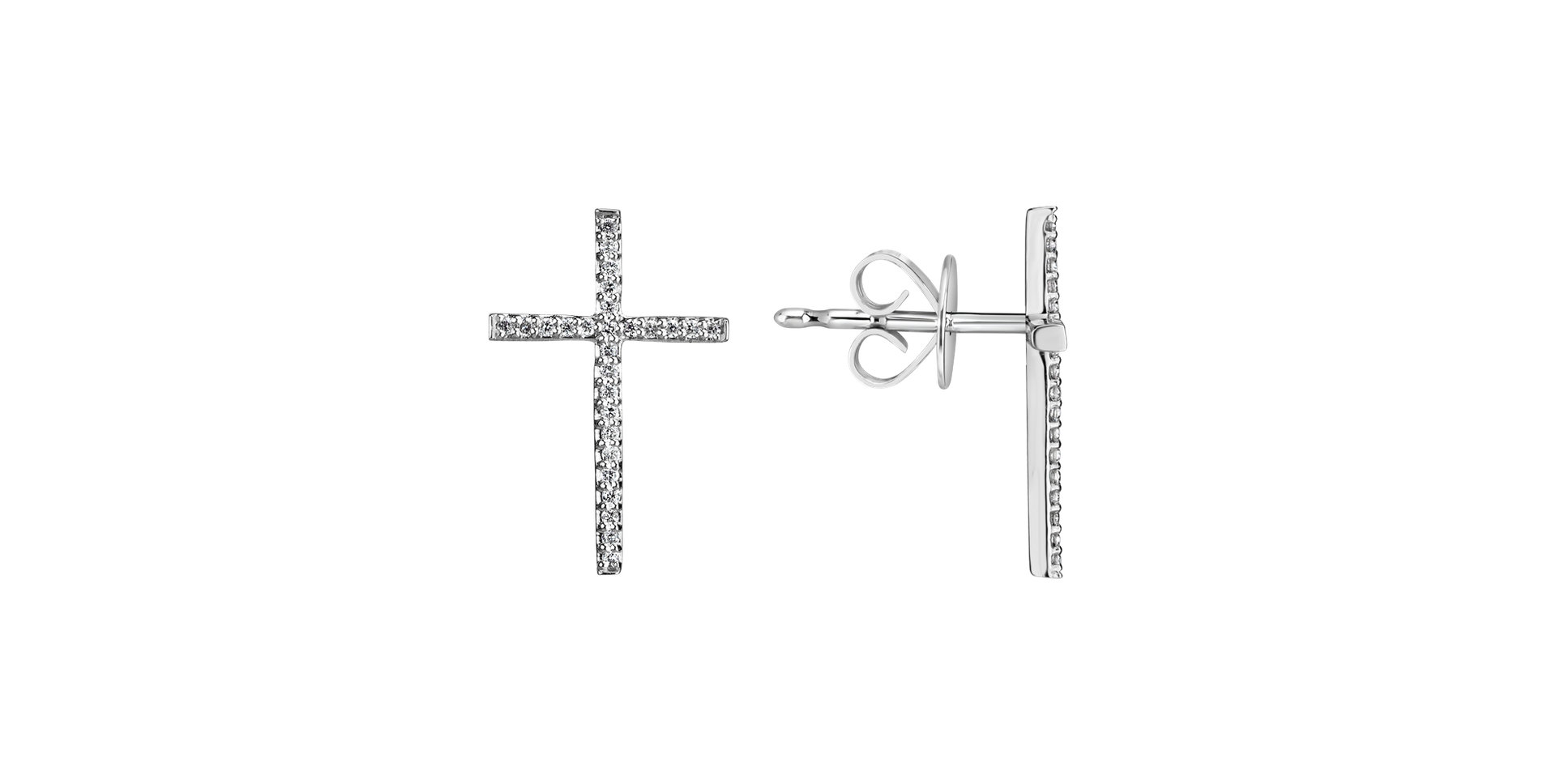 Diamond earrings Shimmering Cross
