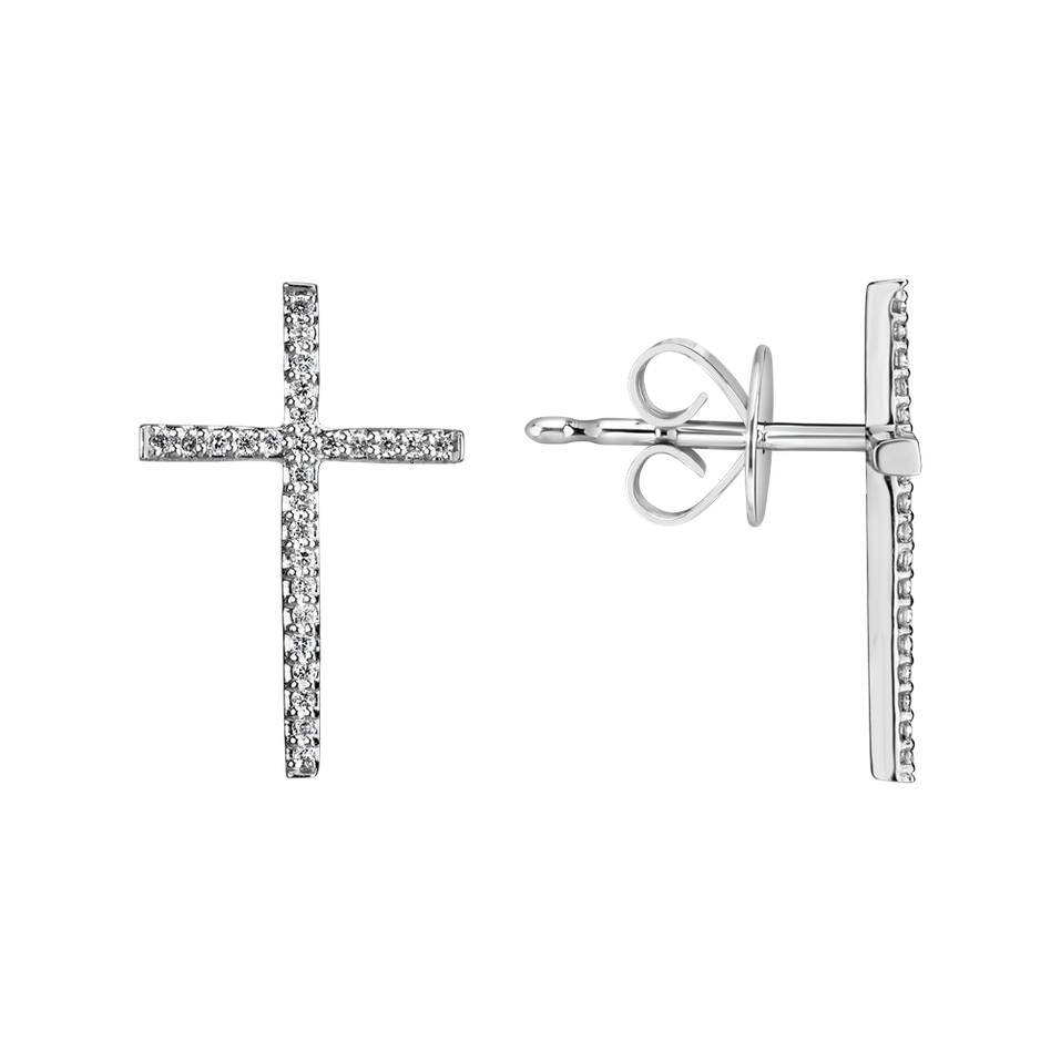 Diamond earrings Shimmering Cross
