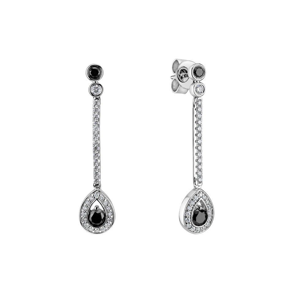 Earrings with black and white diamonds Glamour Drop