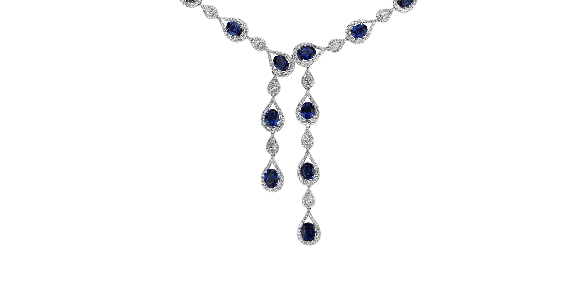 Diamond necklace with Sapphire Sapphire Ribbon