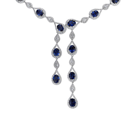 Diamond necklace with Sapphire Sapphire Ribbon