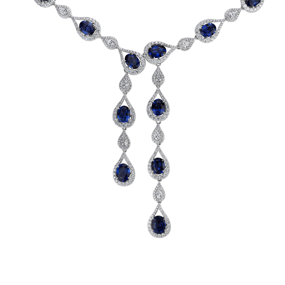 Diamond necklace with Sapphire Sapphire Ribbon