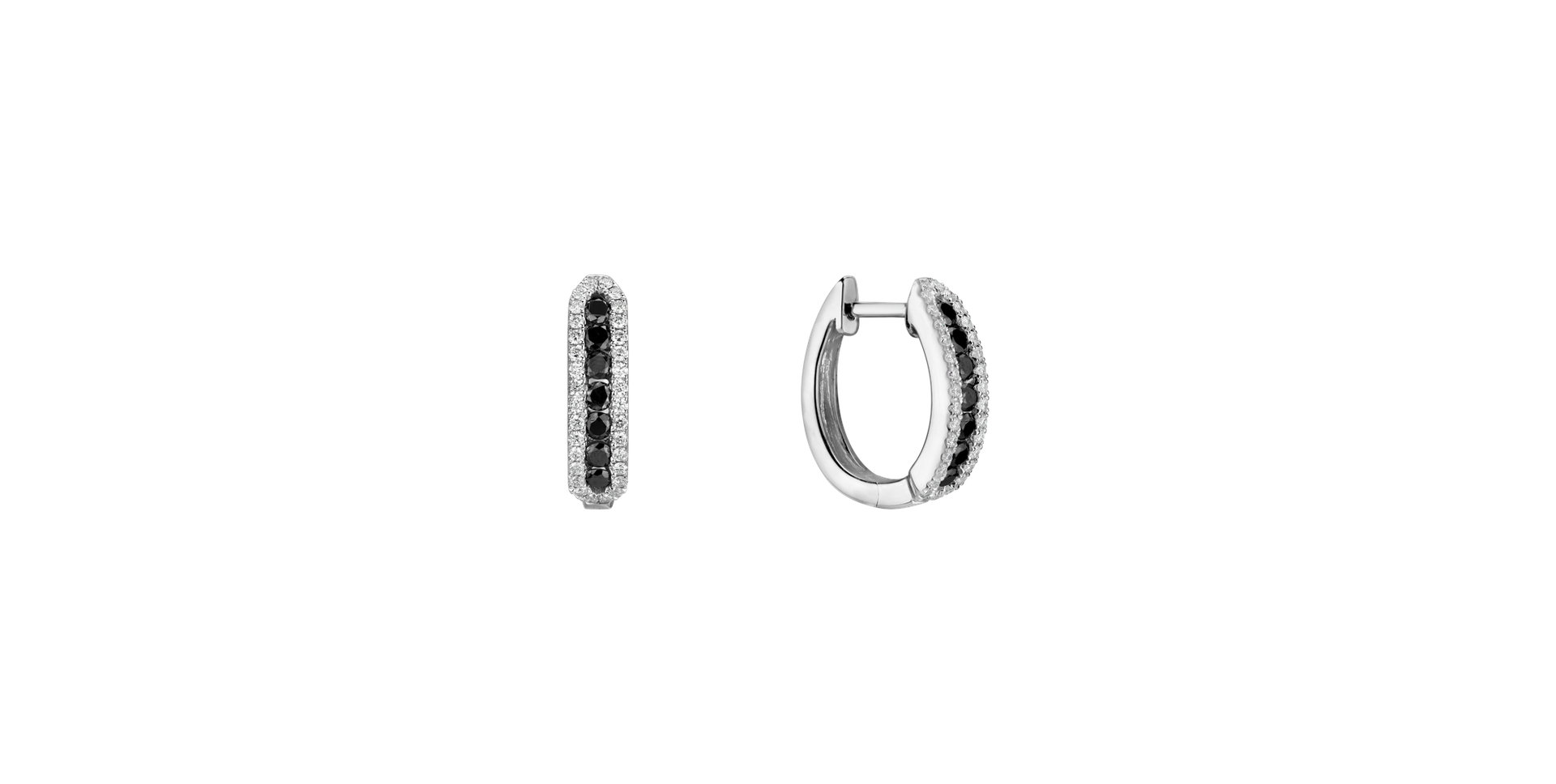 Earrings with black and white diamonds Midnight Dream