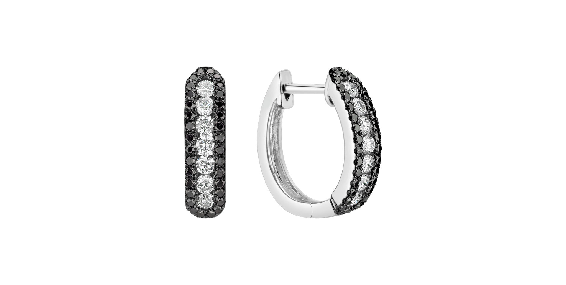 Earrings with black and white diamonds Midnight Dream