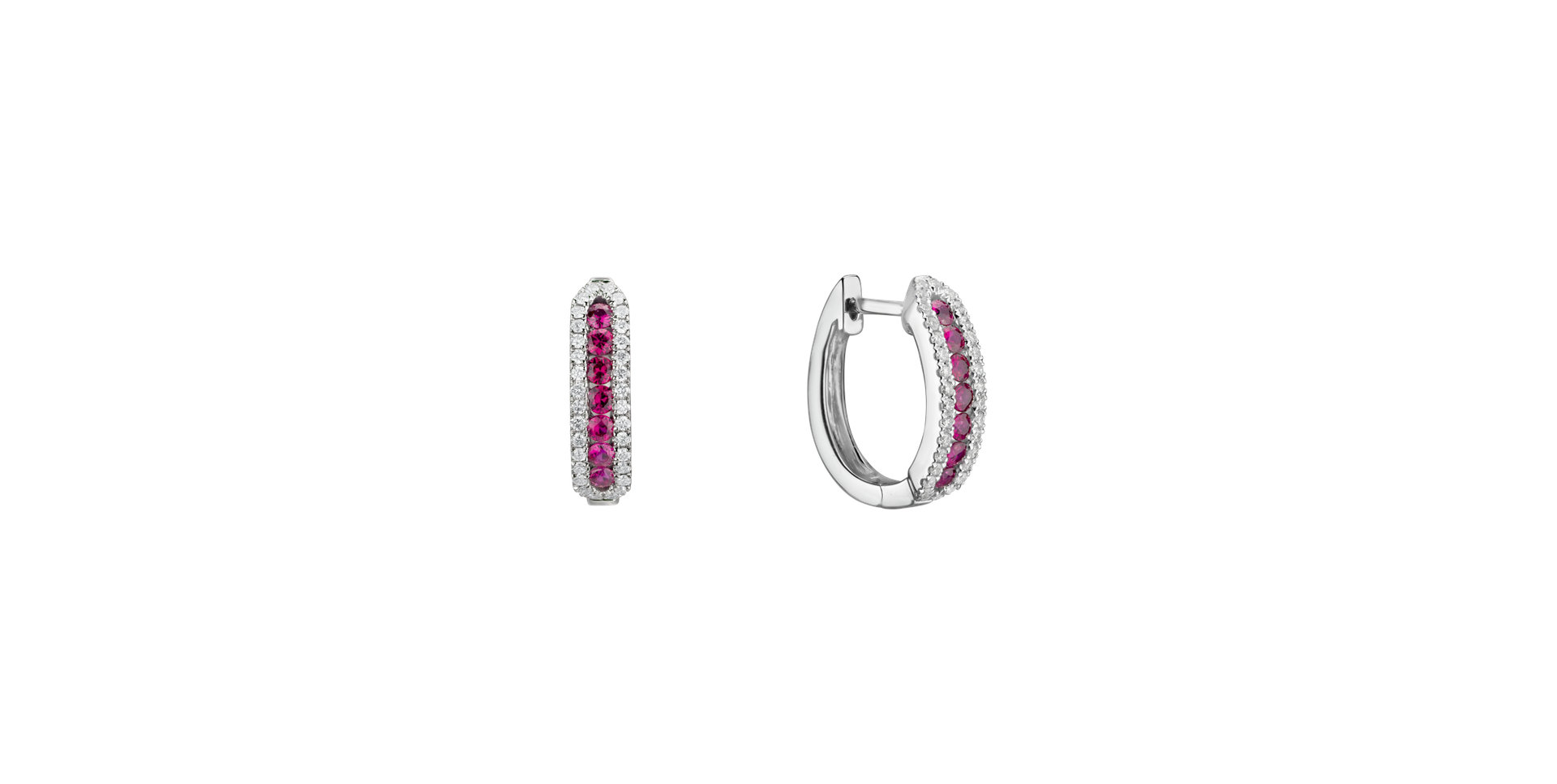 Diamond earrings with Ruby Midnight Dream