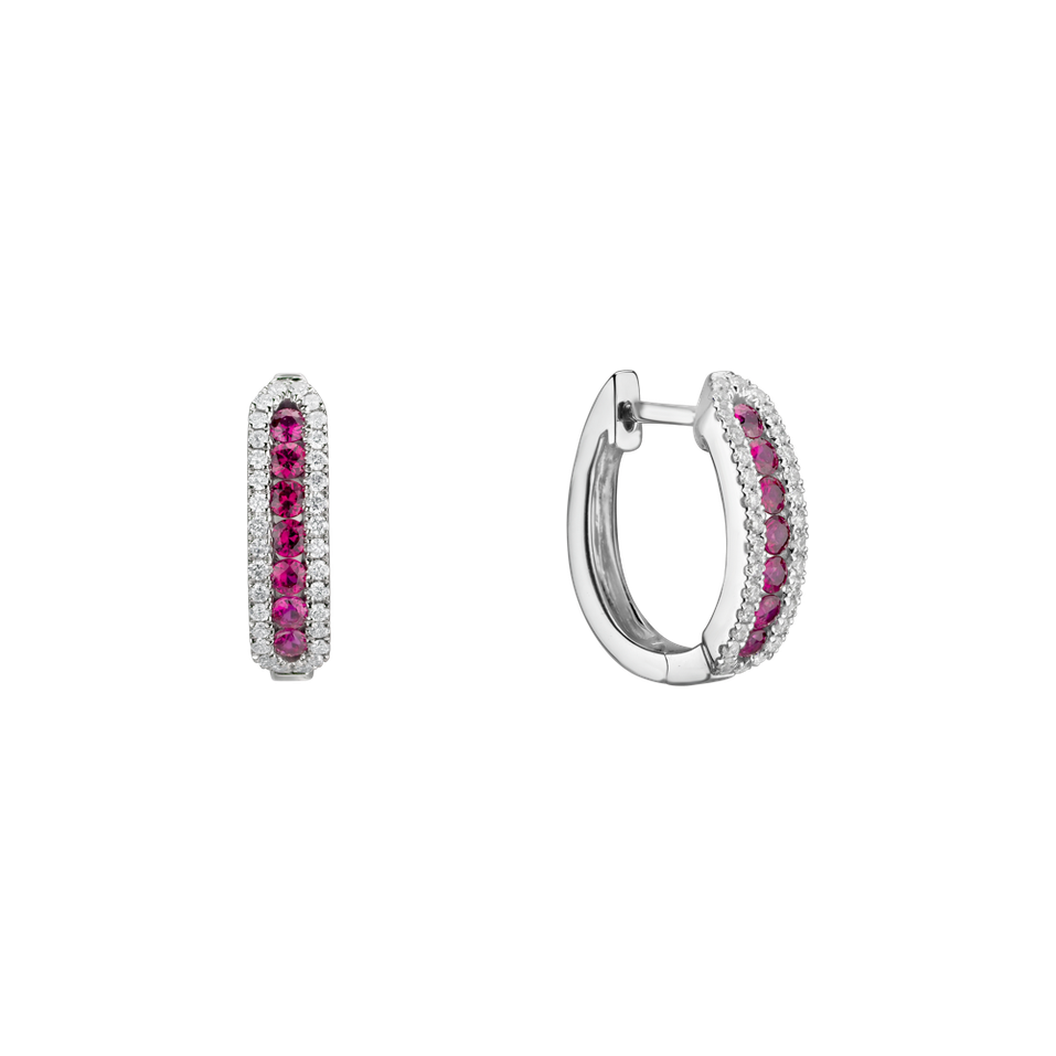Diamond earrings with Ruby Midnight Dream