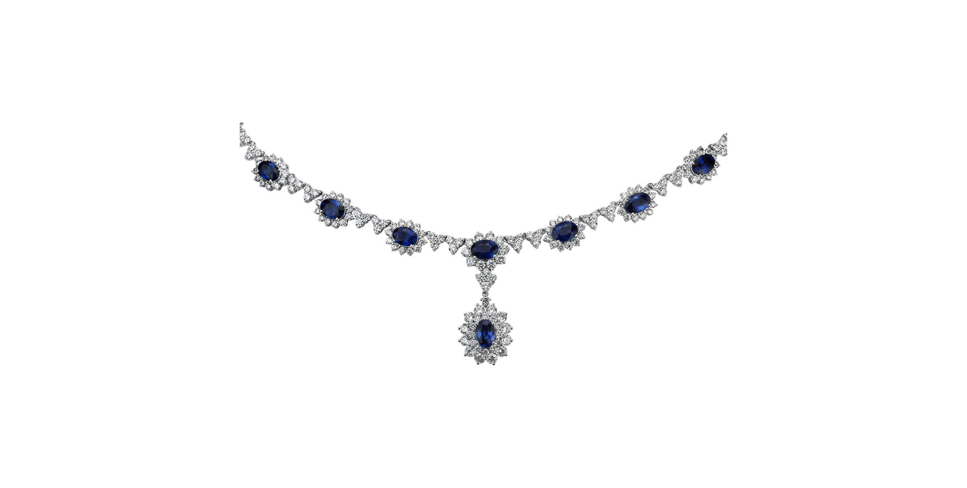 Diamond necklace with Sapphire Fantasy Allegory