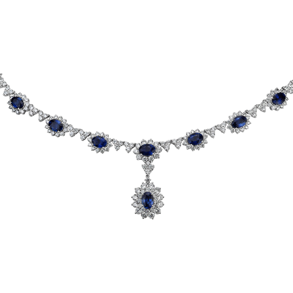 Diamond necklace with Sapphire Fantasy Allegory
