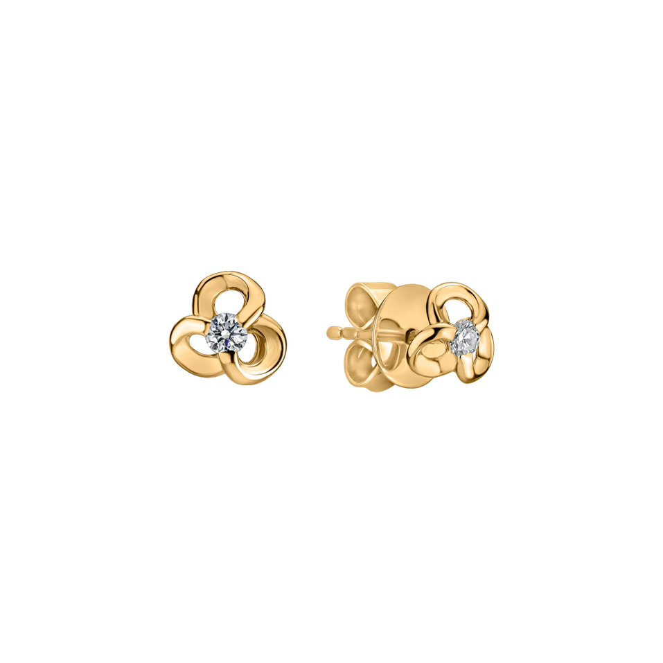 Diamond earrings Curled Flower