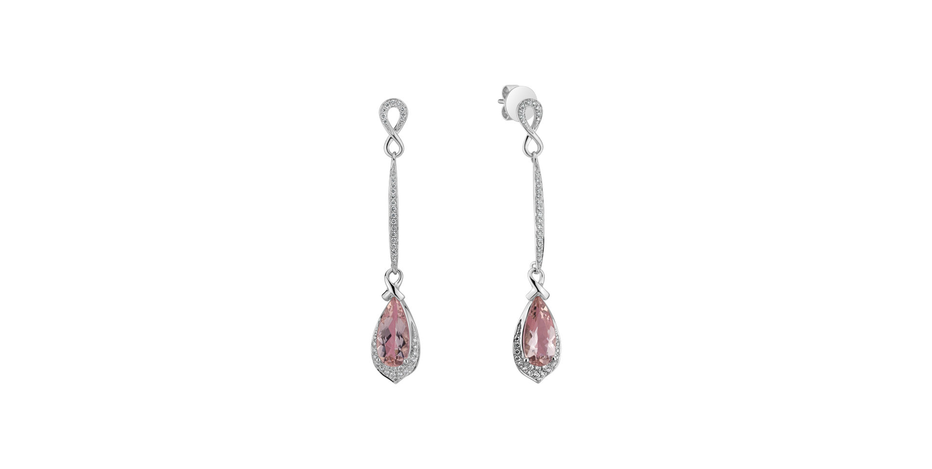 Diamond earrings with Morganite Inhabituel