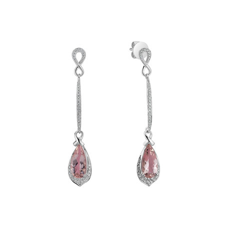 Diamond earrings with Morganite Inhabituel