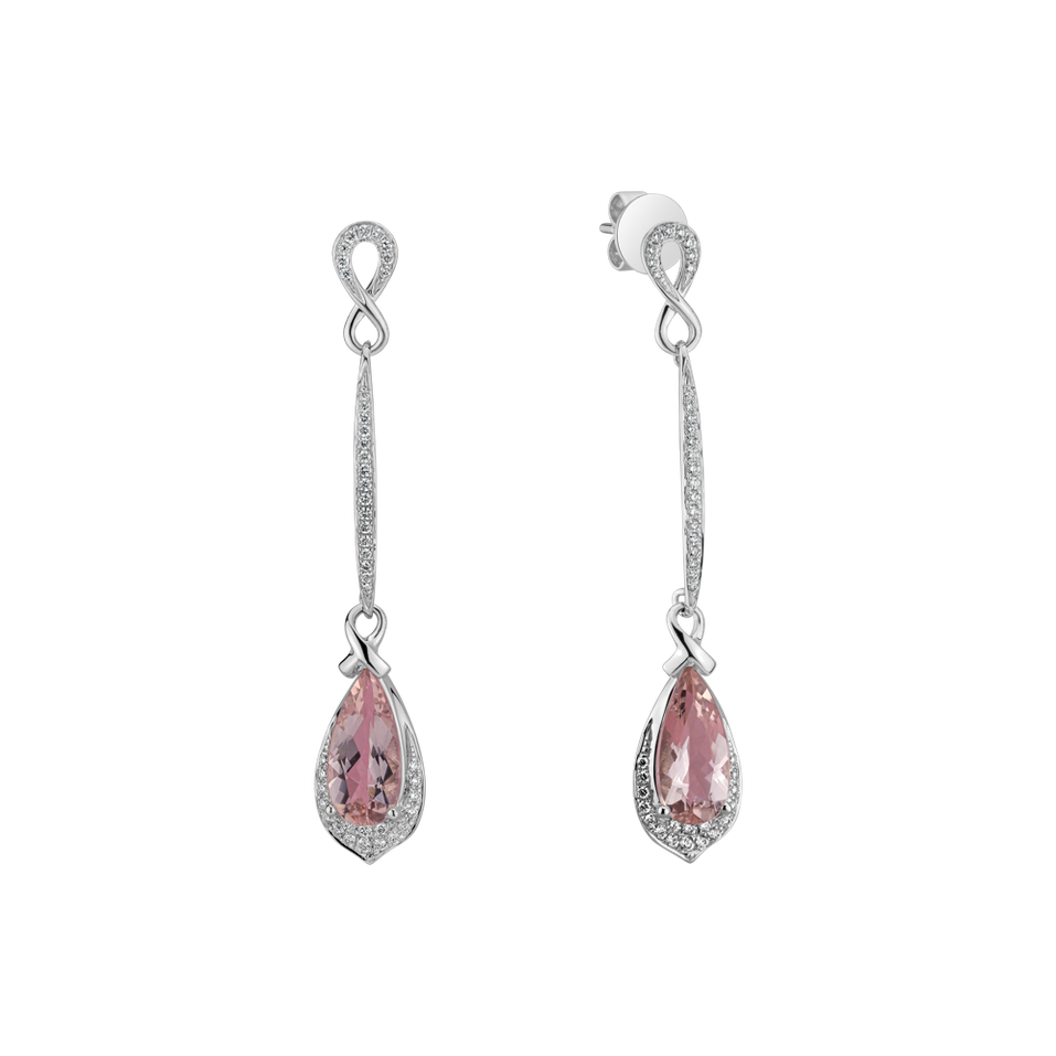Diamond earrings with Morganite Inhabituel