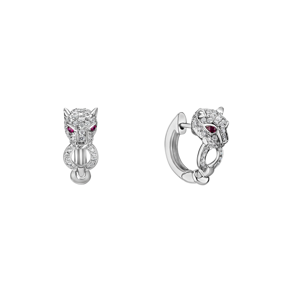 Diamond earrings and Ruby Beast Eyes