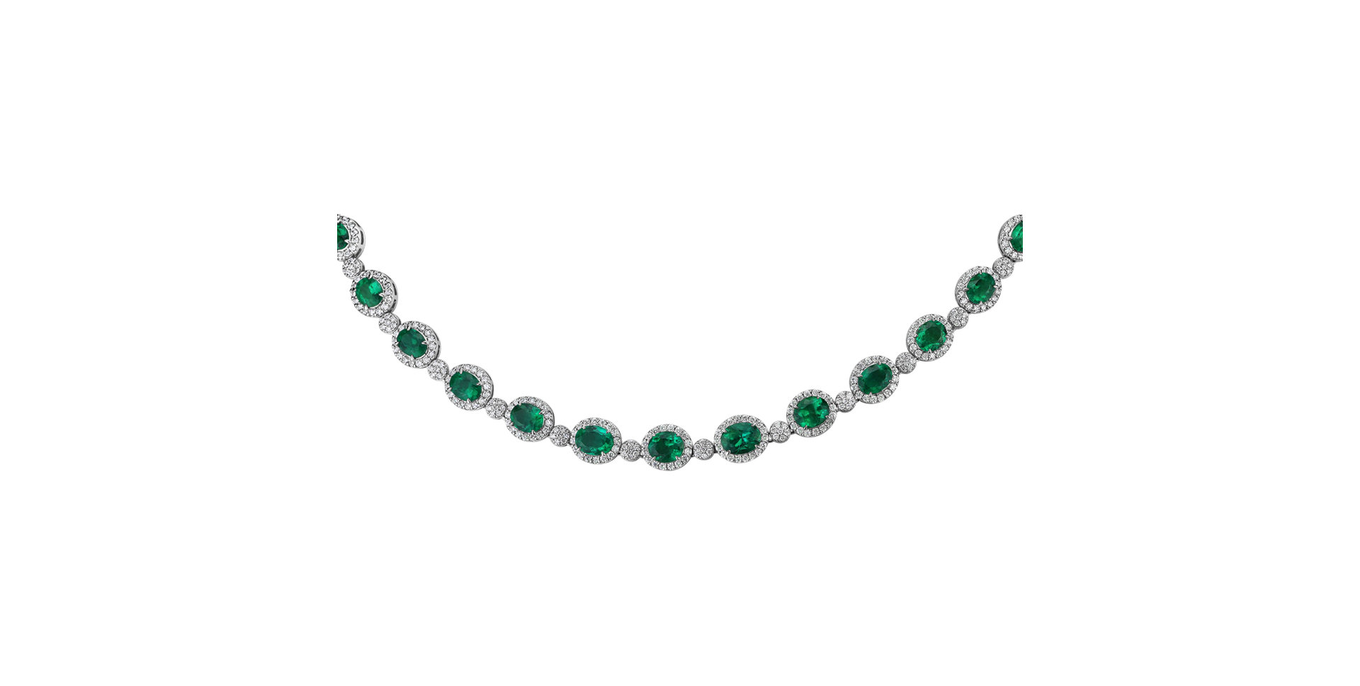 Diamond necklace with Emerald Imposant Constellation