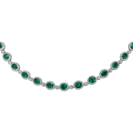 Diamond necklace with Emerald Imposant Constellation