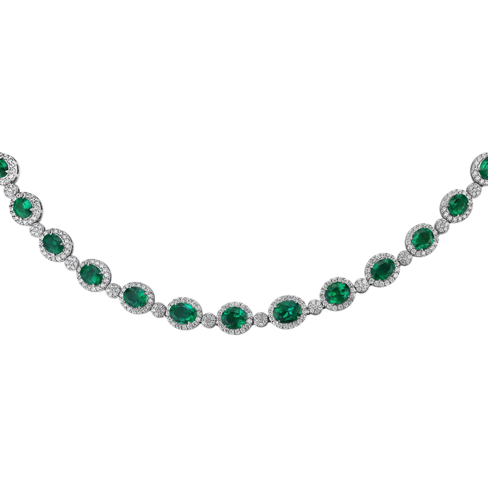 Diamond necklace with Emerald Imposant Constellation