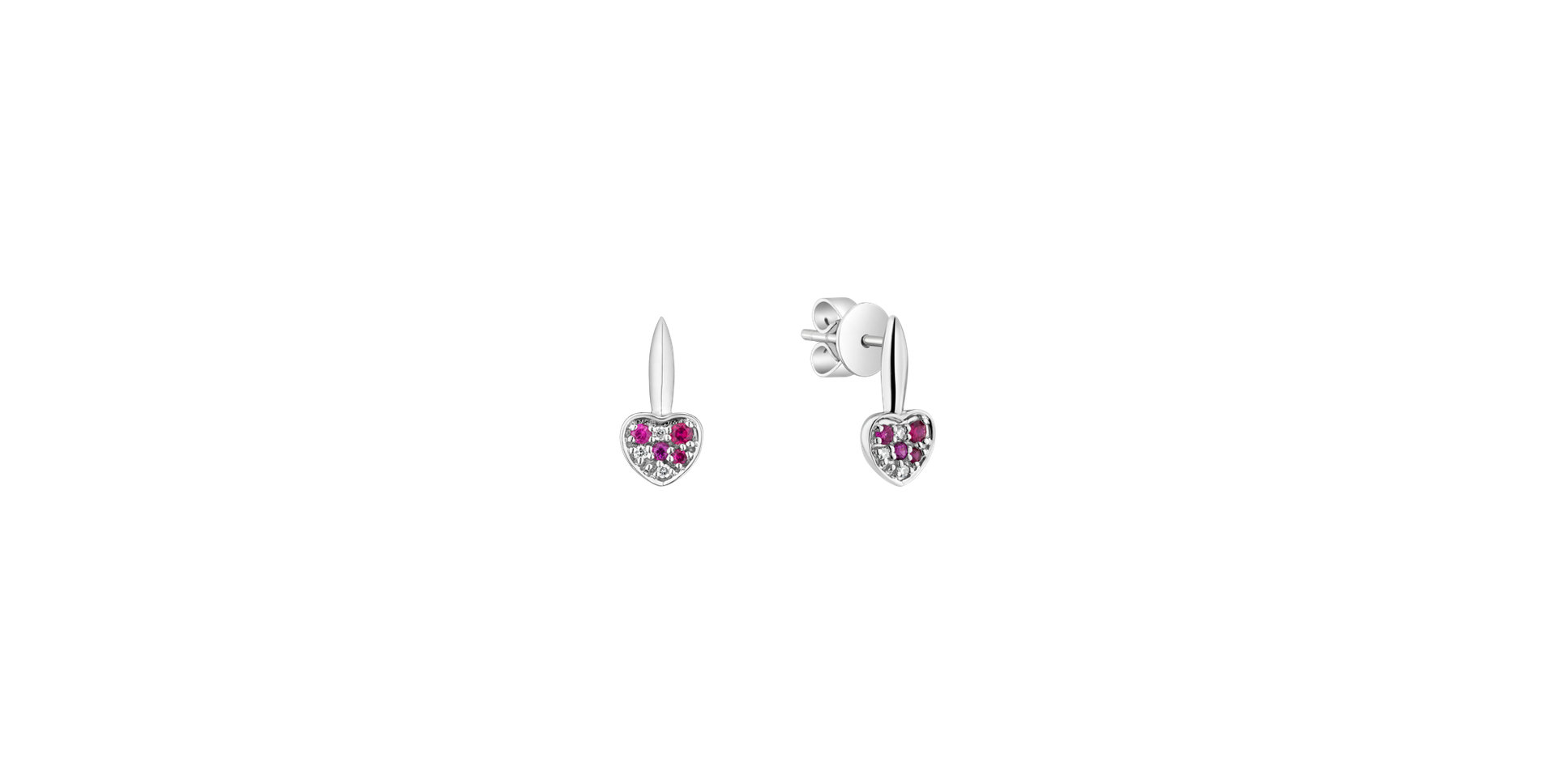 Diamond earrings and Ruby Love Ray