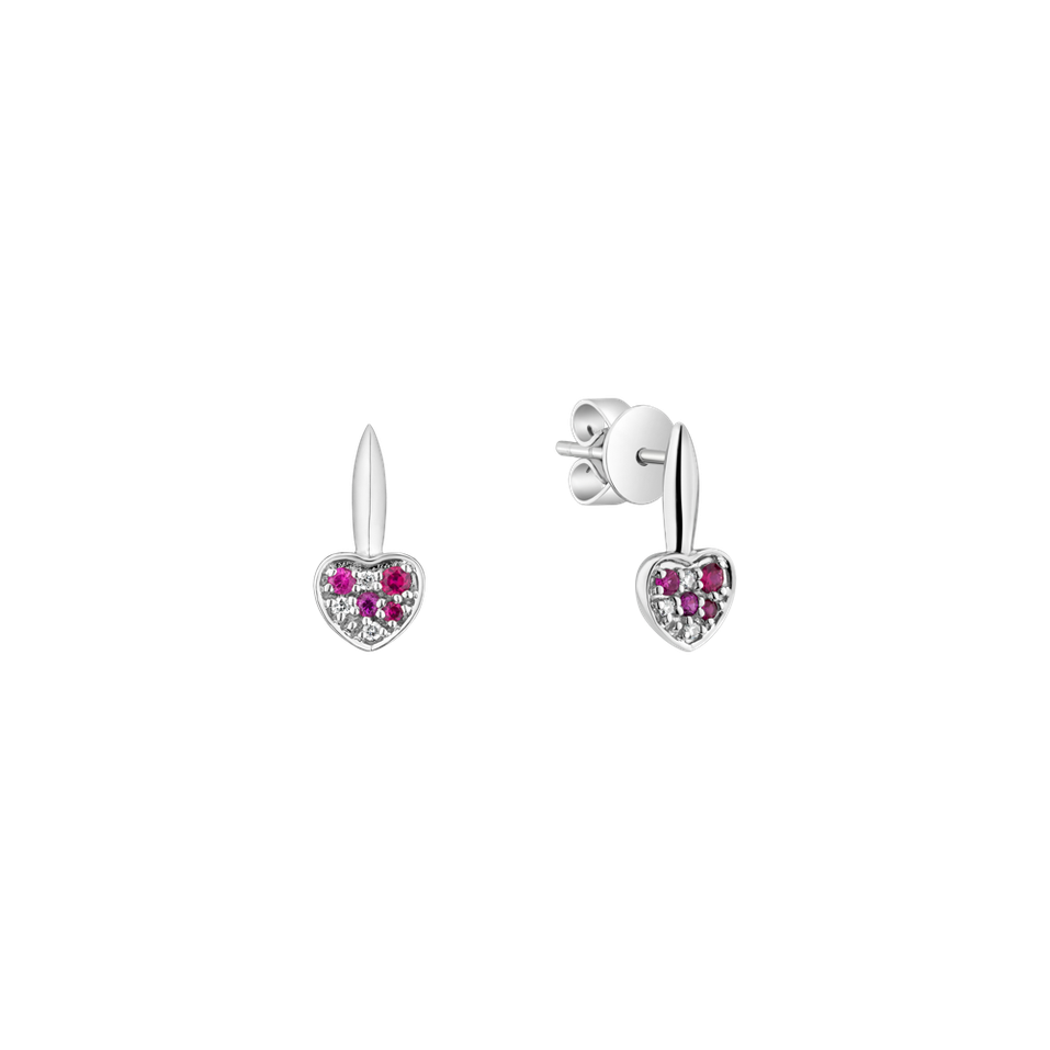 Diamond earrings and Ruby Love Ray