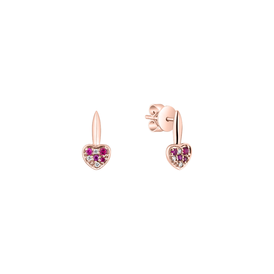 Diamond earrings and Ruby Love Ray