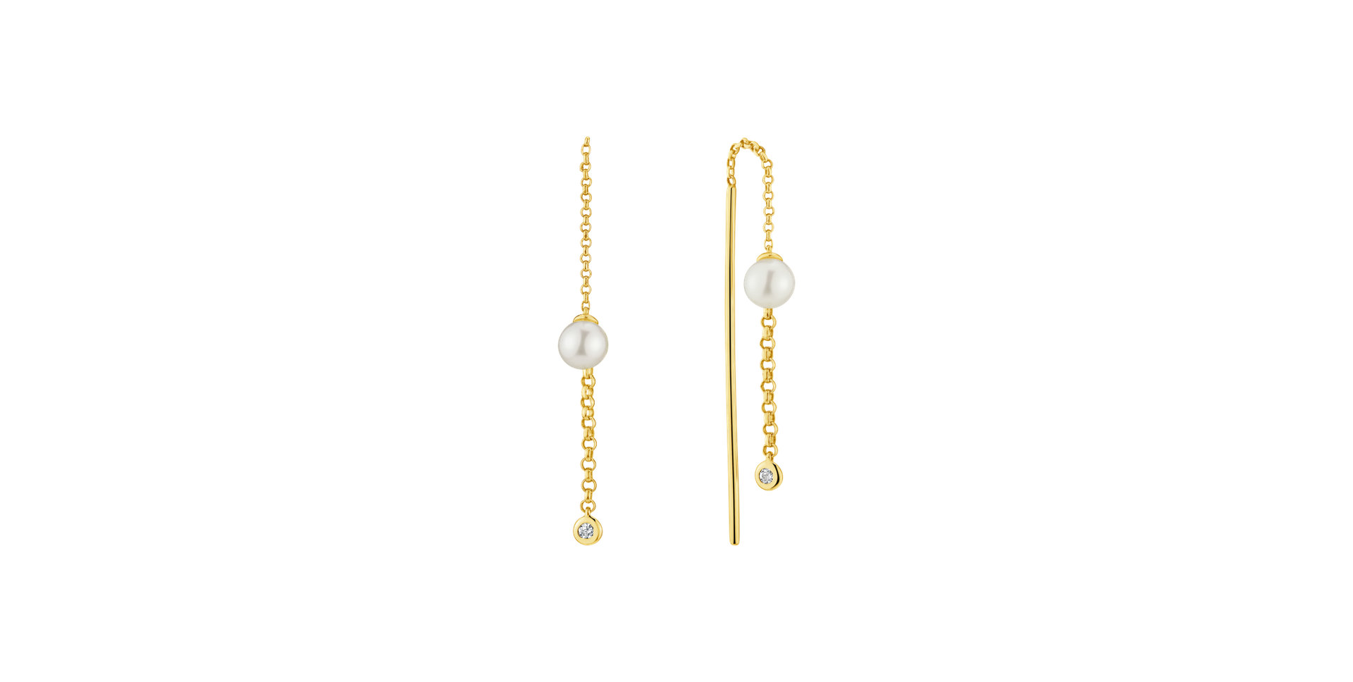 Diamond earrings with Pearl Ocean Deity