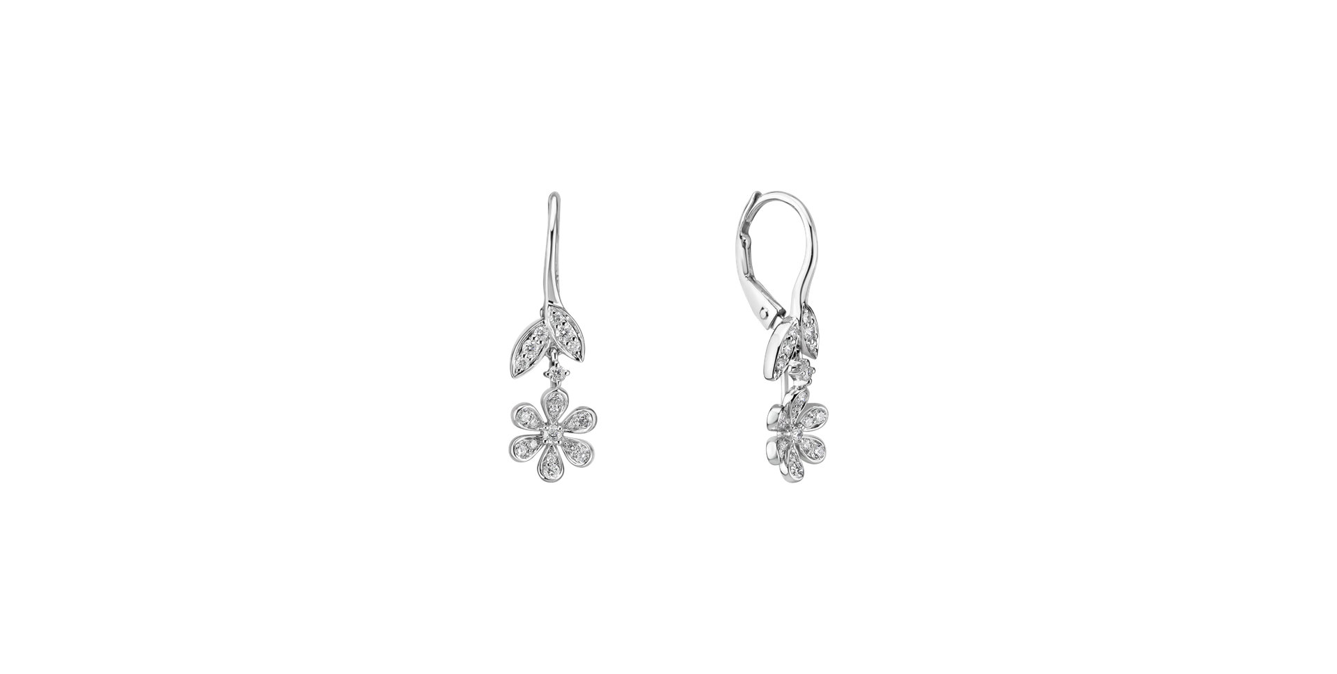 Diamond earrings Daisy Flower