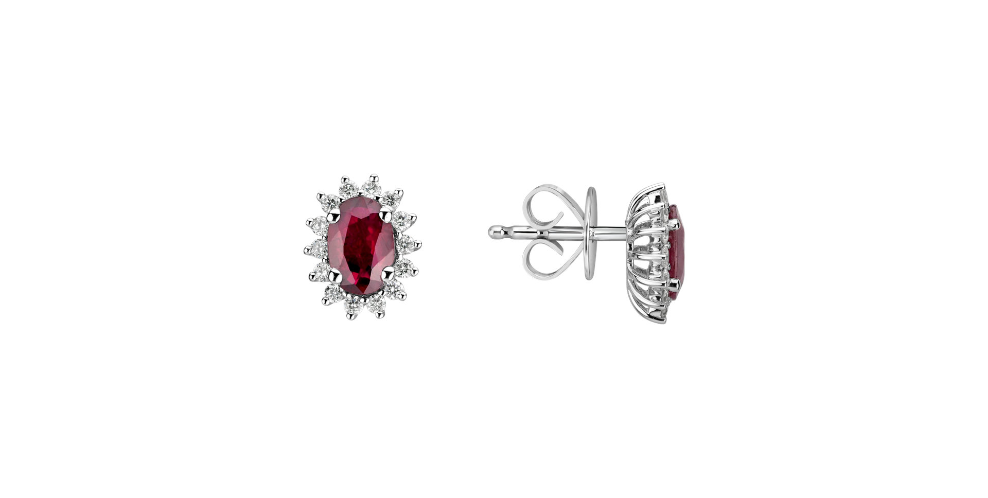Diamond earrings with Ruby Princess Sparkle