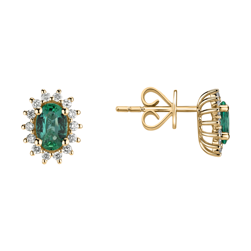 Diamond earrings with Emerald Princess Sparkle