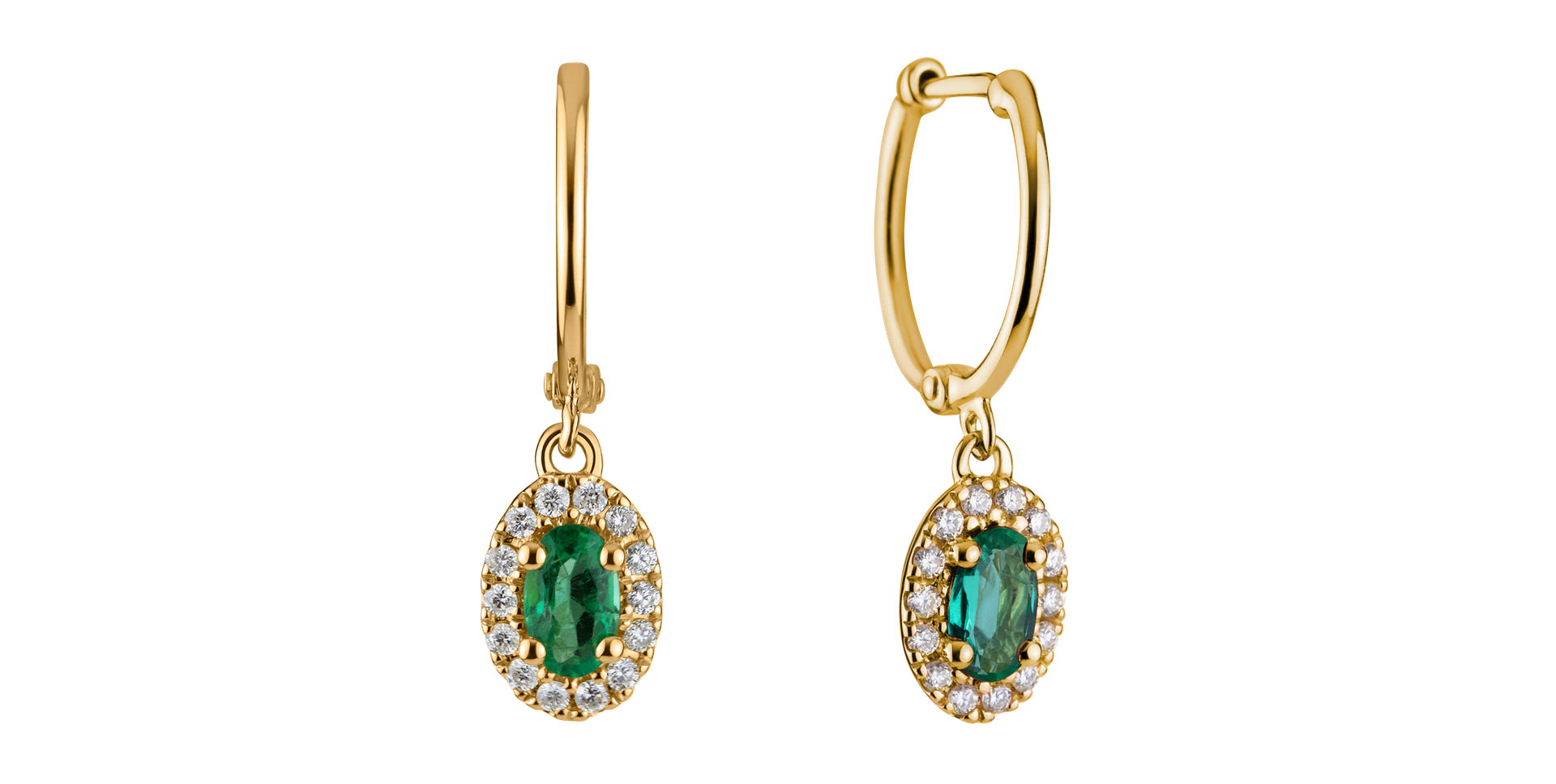 Diamond earrings with Emerald Shine Secret