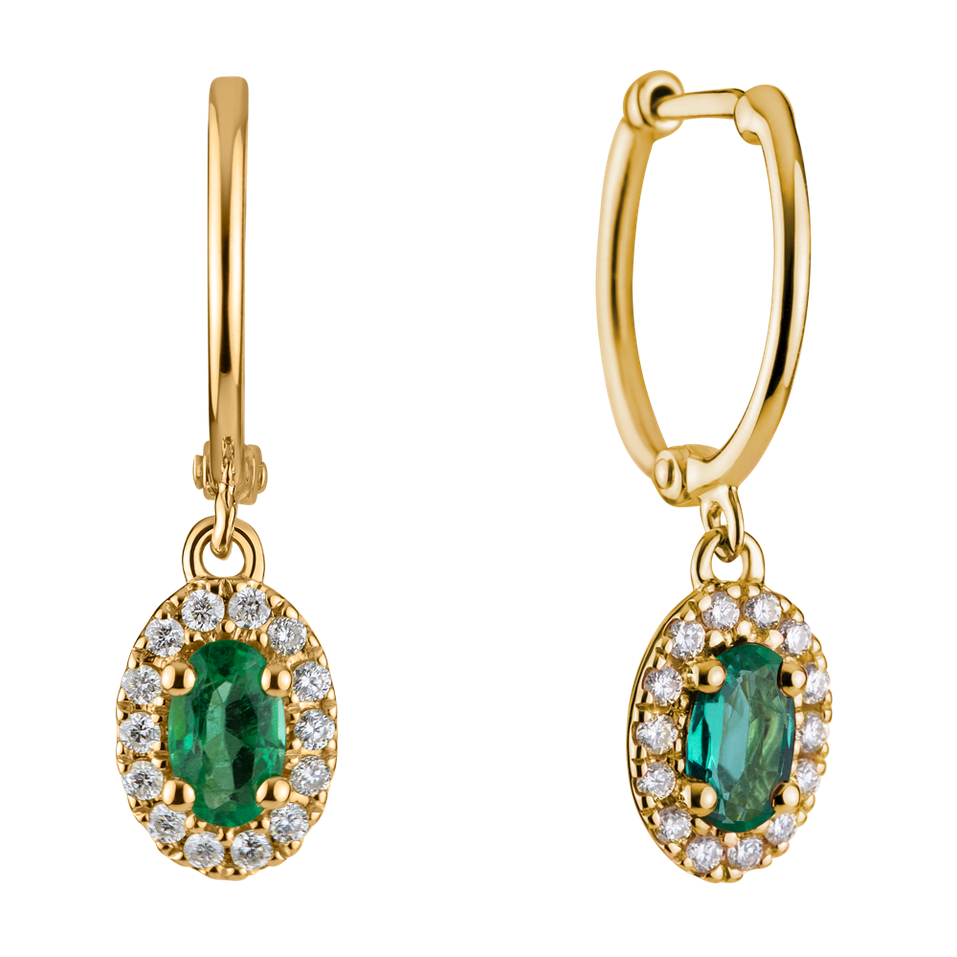 Diamond earrings with Emerald Shine Secret