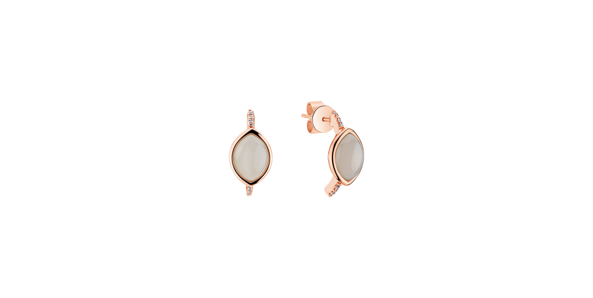 Diamond earrings with Moonstone Misty Dream
