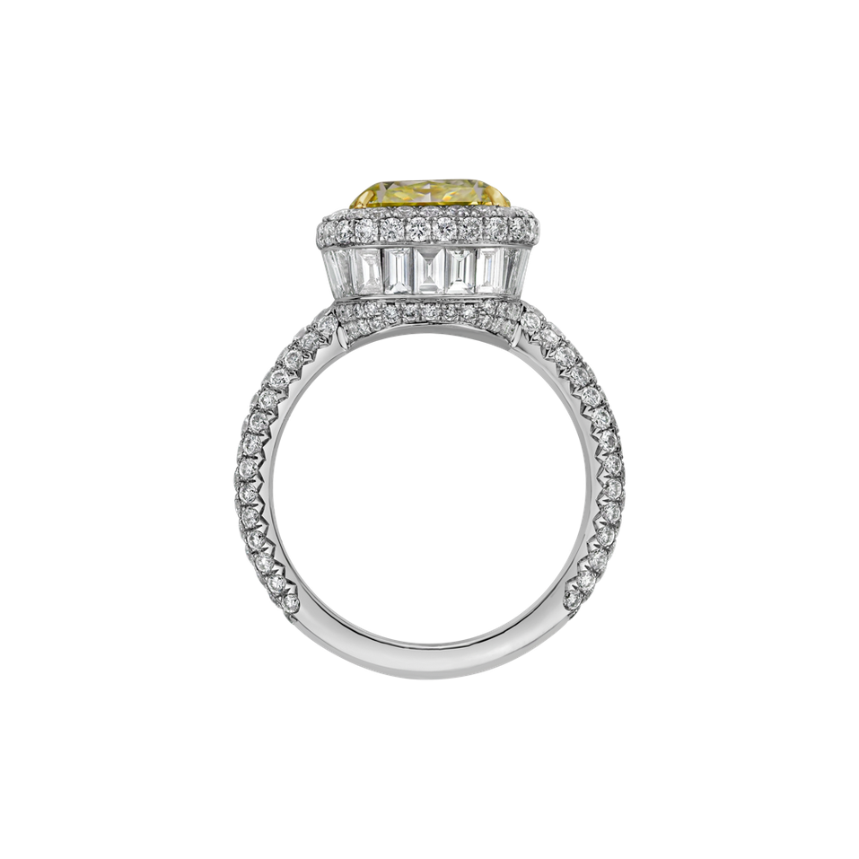 Ring with yellow and white diamonds Alchemy Gem