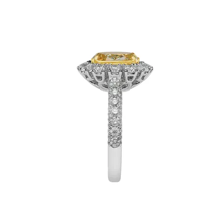 Ring with yellow diamonds and white diamonds Bright Sunrise