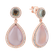 Diamond earrings, Prehnite and Rose Quartz Eternal Sunset3