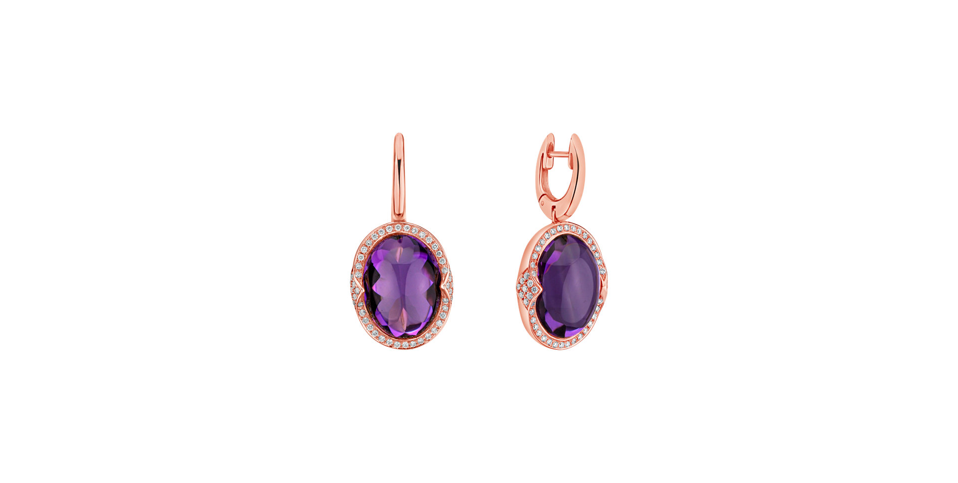 Diamond earrings with Amethyst Damron
