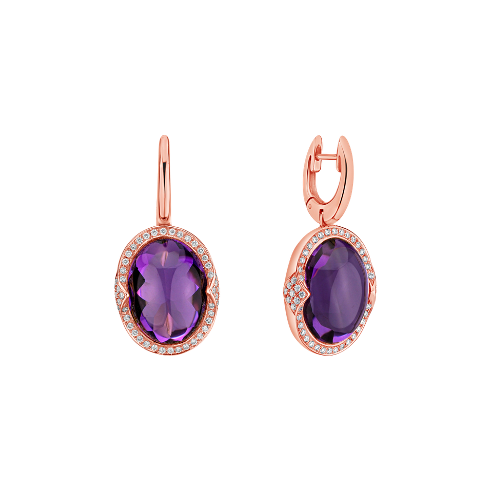 Diamond earrings with Amethyst Damron