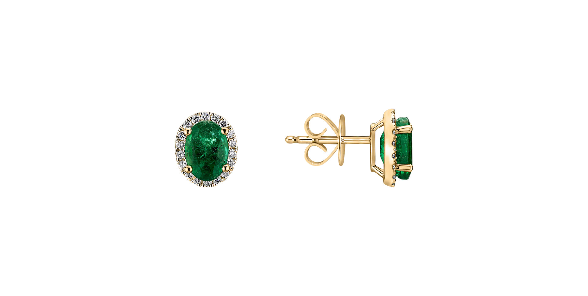 Diamond earrings with Emerald Imperial Allegory