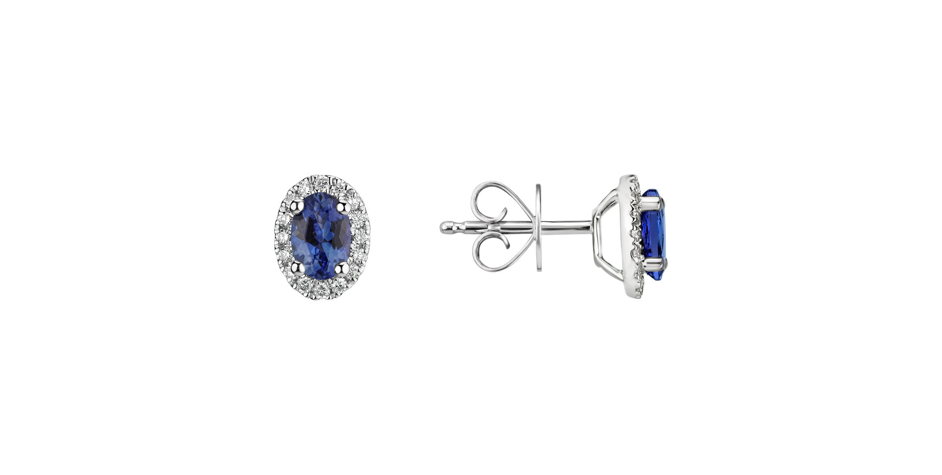 Diamond earrings with Tanzanite Imperial Allegory