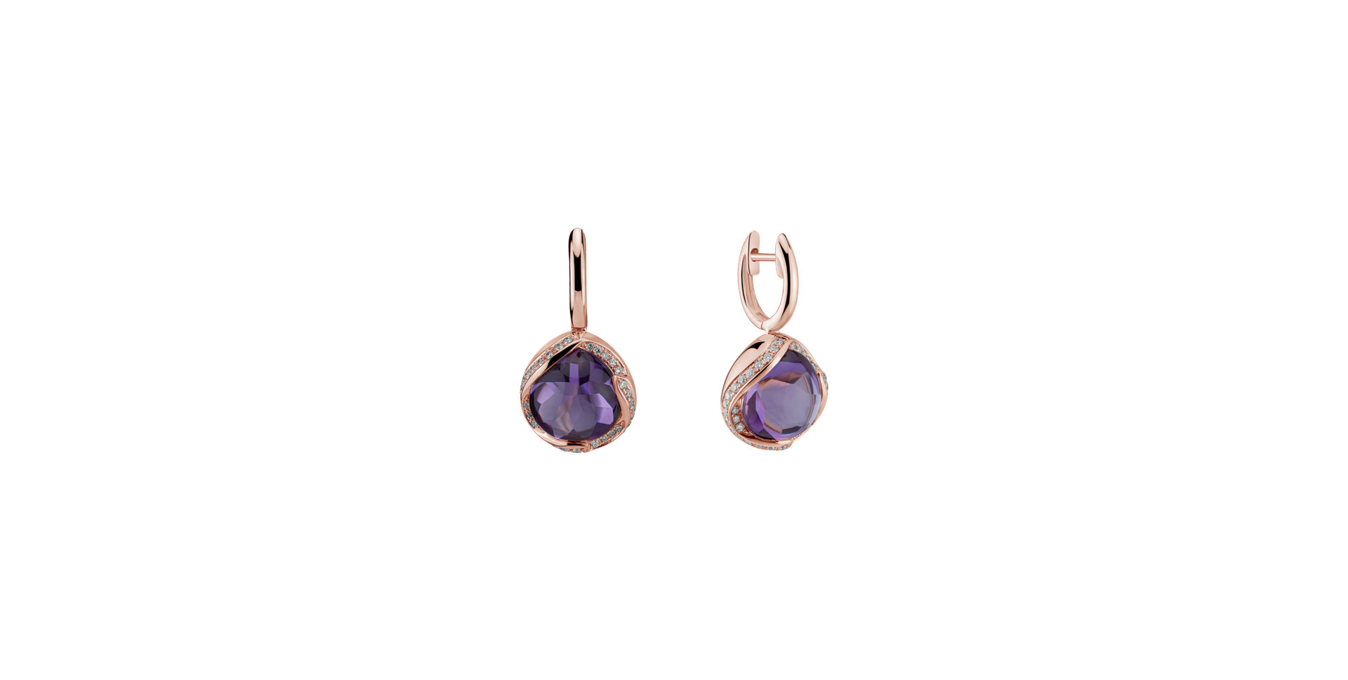 Diamond earrings with Amethyst Ambretta