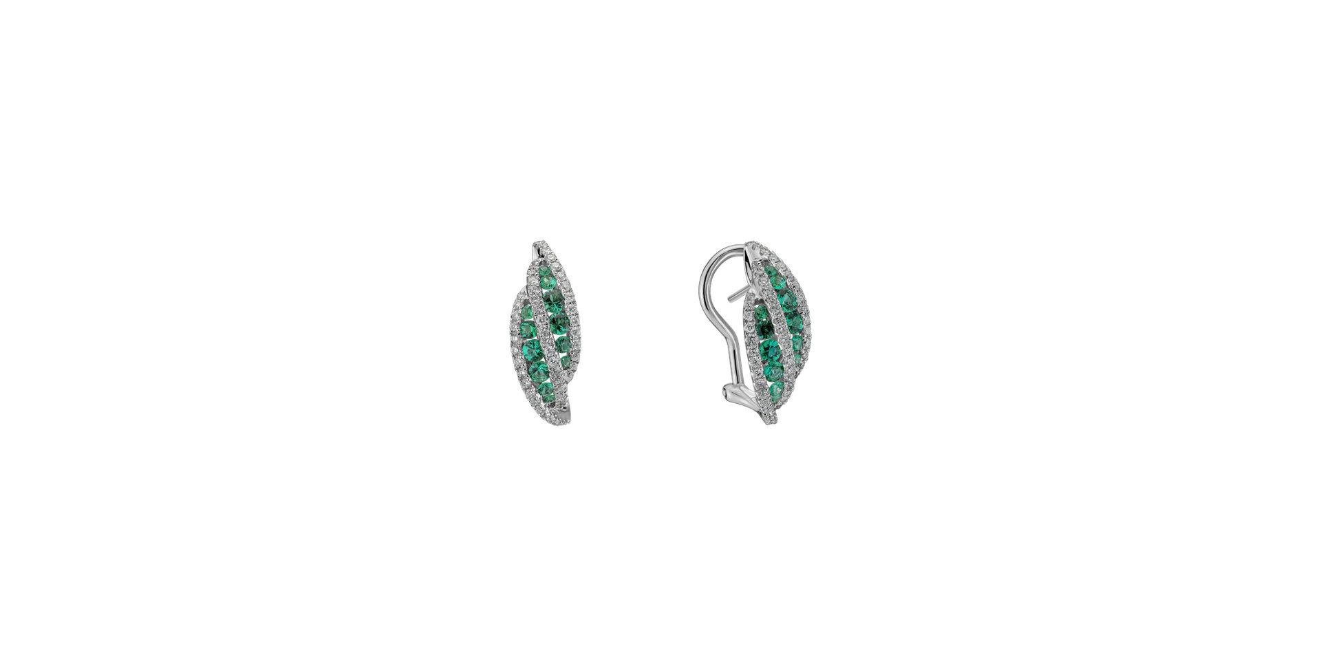 Diamond earrings and Emerald Lunar