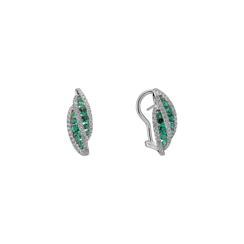 Diamond earrings and Emerald Lunar