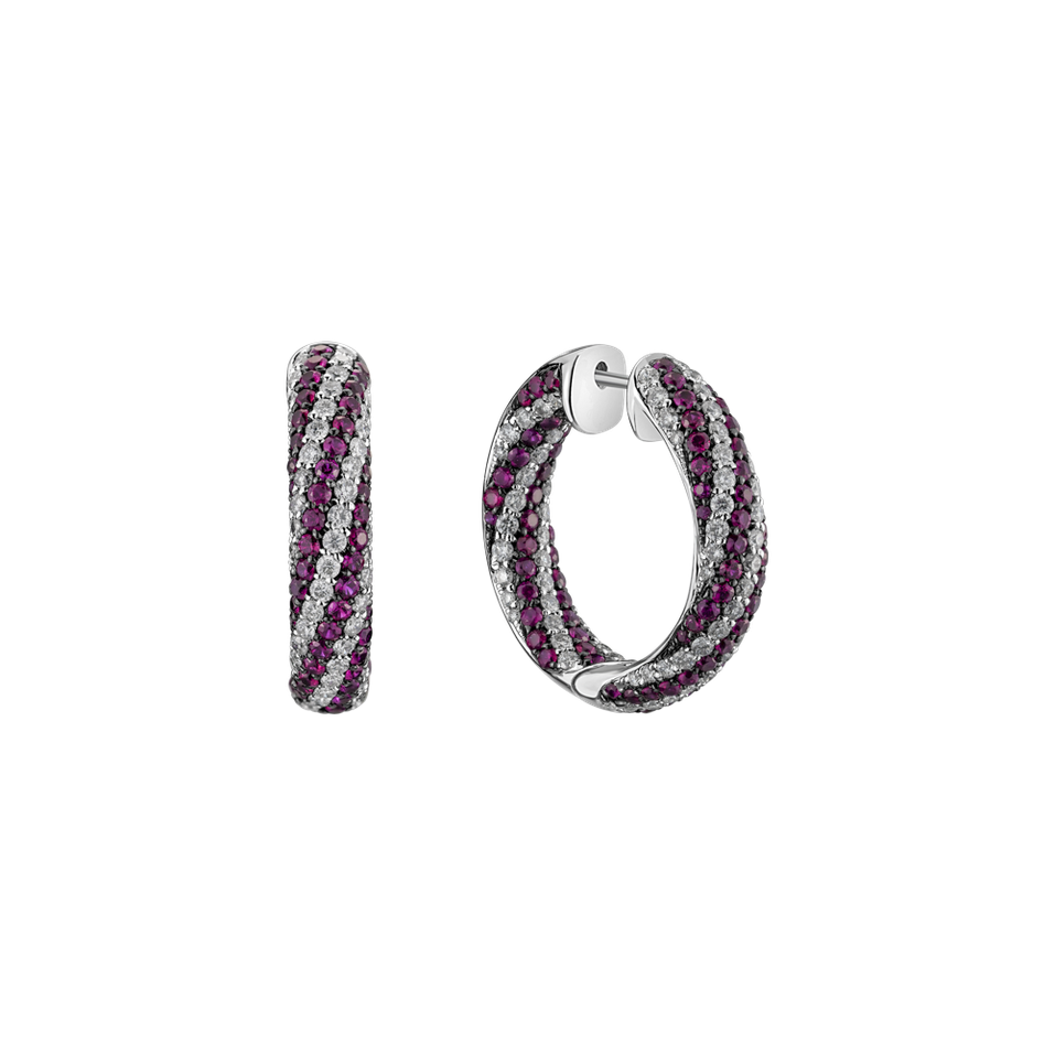 Diamond earrings and Ruby Element of Air