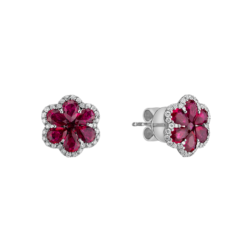 Diamond earrings with Ruby Brynlee