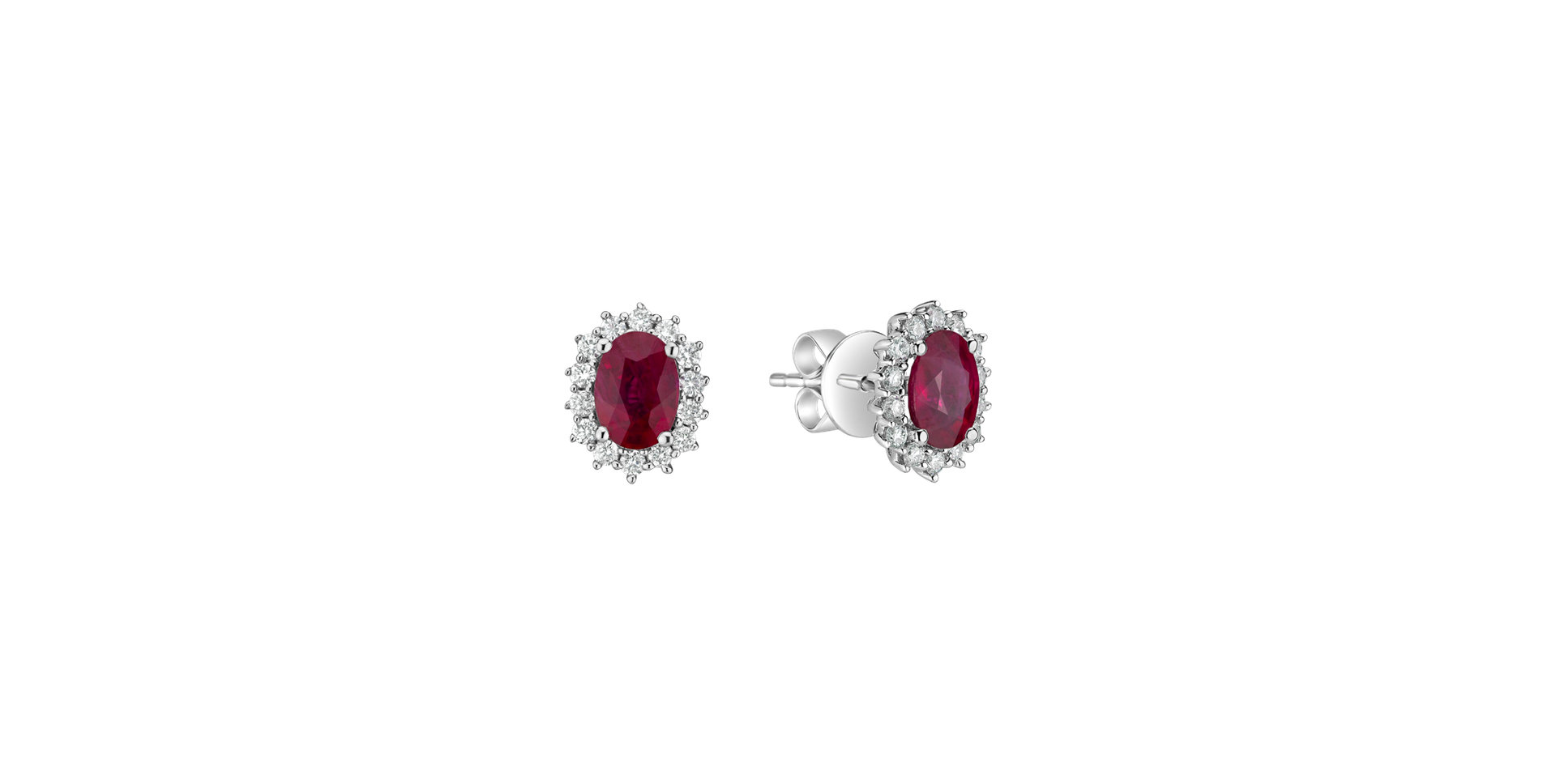 Diamond earrings with Ruby Princess Sparkle