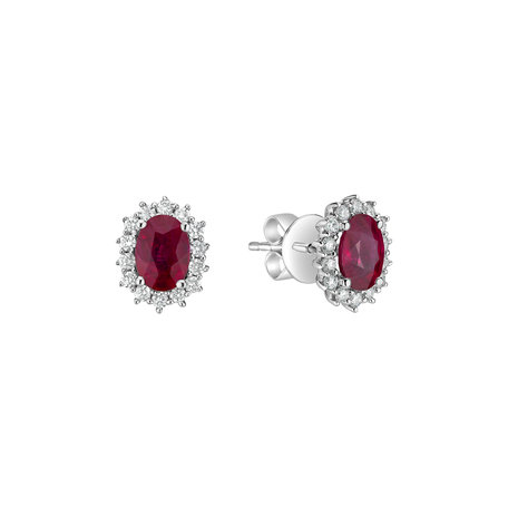 Diamond earrings with Ruby Princess Sparkle