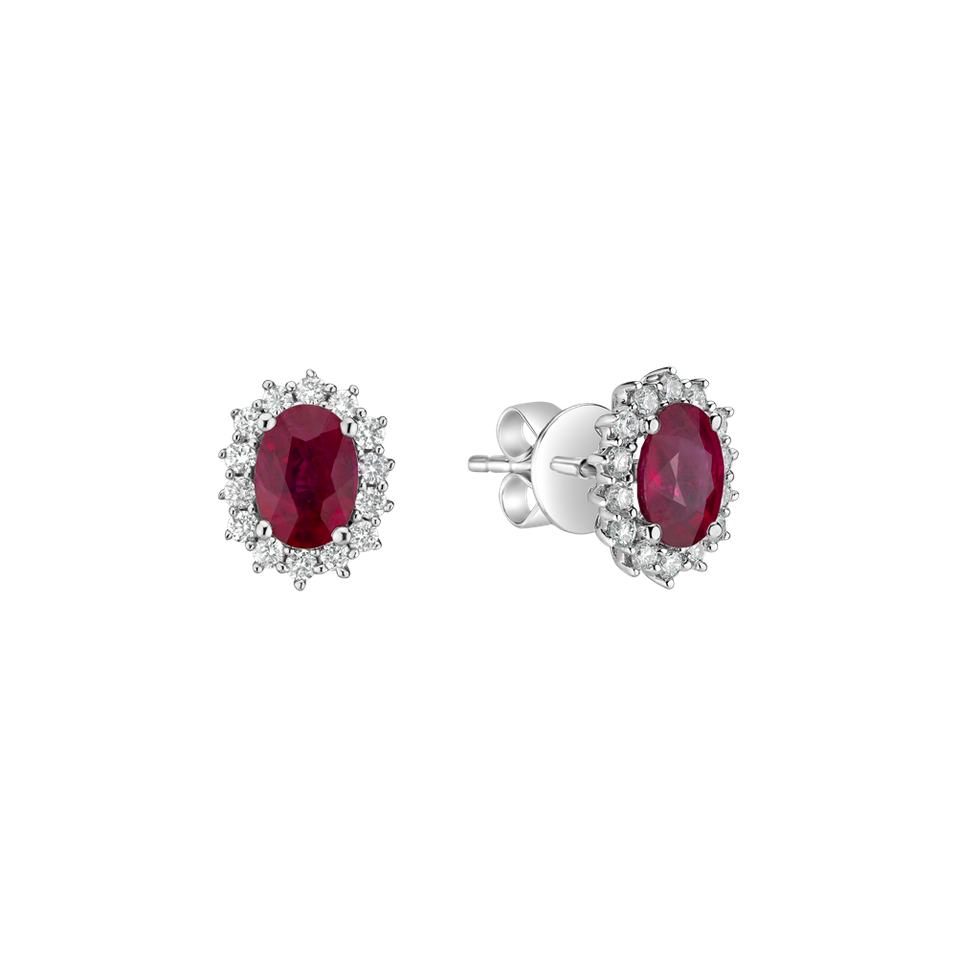 Diamond earrings with Ruby Princess Sparkle