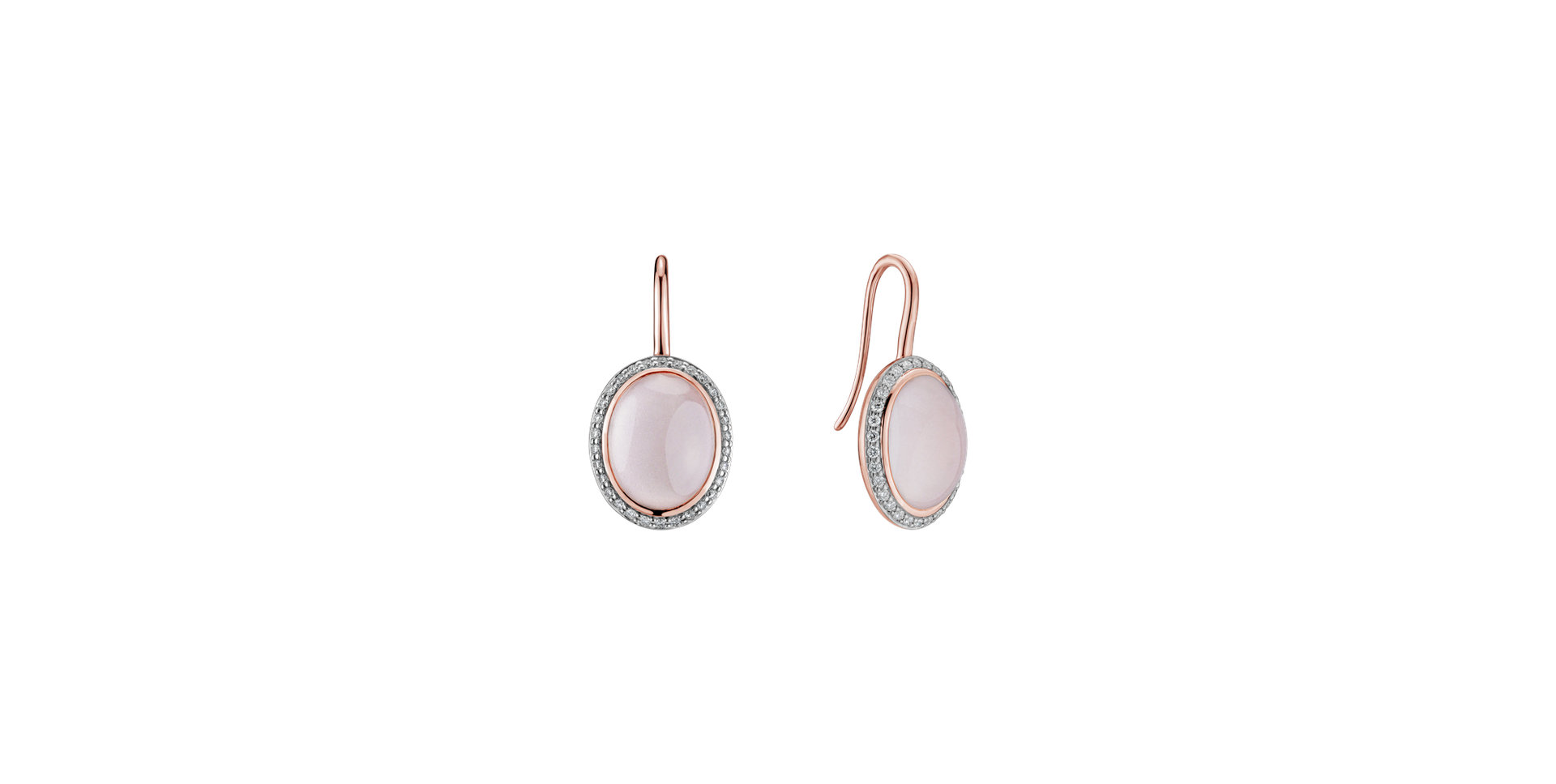 Diamond earrings with Rose Quartz Zahara